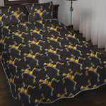 Trippy Dancing Skeleton Pattern Print Quilt Bed Set