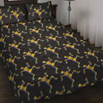 Trippy Dancing Skeleton Pattern Print Quilt Bed Set