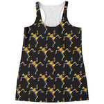 Trippy Dancing Skeleton Pattern Print Women's Racerback Tank Top