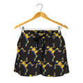 Trippy Dancing Skeleton Pattern Print Women's Shorts
