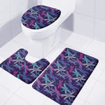 Trippy Dragonfly Pattern Print 3 Piece Bath Mat Set