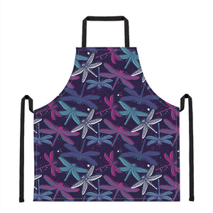 Trippy Dragonfly Pattern Print Apron