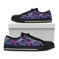 Trippy Dragonfly Pattern Print Black Low Top Sneakers