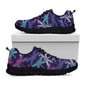 Trippy Dragonfly Pattern Print Black Running Shoes