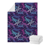 Trippy Dragonfly Pattern Print Blanket