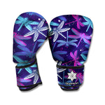 Trippy Dragonfly Pattern Print Boxing Gloves