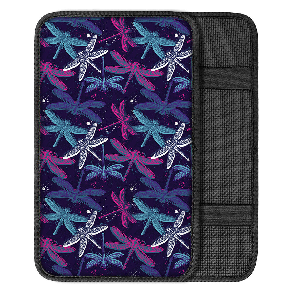 Trippy Dragonfly Pattern Print Car Center Console Cover