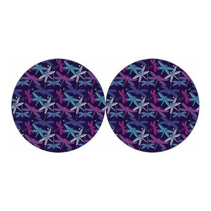Trippy Dragonfly Pattern Print Car Coasters