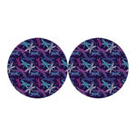 Trippy Dragonfly Pattern Print Car Coasters