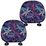 Trippy Dragonfly Pattern Print Car Headrest Covers
