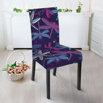Trippy Dragonfly Pattern Print Dining Chair Slipcover