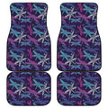 Trippy Dragonfly Pattern Print Front and Back Car Floor Mats