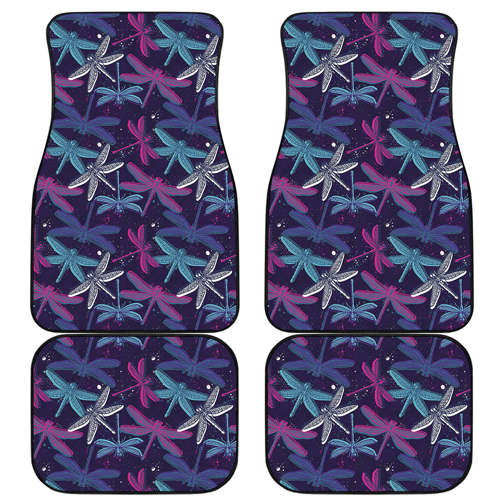 Trippy Dragonfly Pattern Print Front and Back Car Floor Mats
