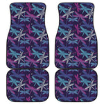 Trippy Dragonfly Pattern Print Front and Back Car Floor Mats