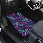 Trippy Dragonfly Pattern Print Front and Back Car Floor Mats