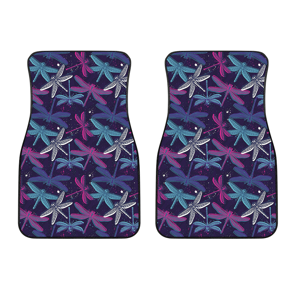 Trippy Dragonfly Pattern Print Front Car Floor Mats