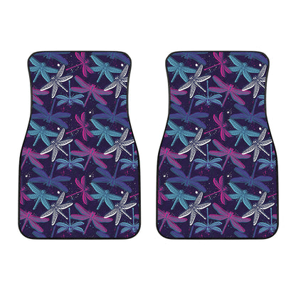 Trippy Dragonfly Pattern Print Front Car Floor Mats