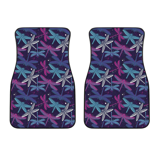 Trippy Dragonfly Pattern Print Front Car Floor Mats