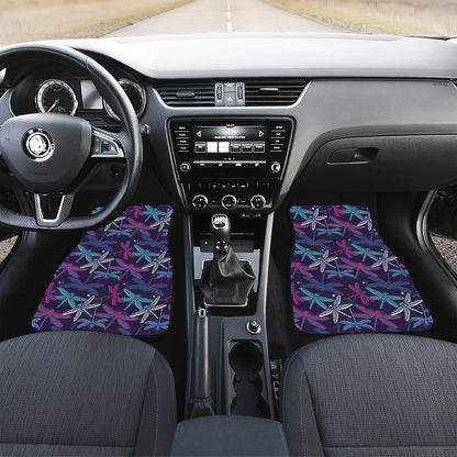 Trippy Dragonfly Pattern Print Front Car Floor Mats