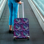 Trippy Dragonfly Pattern Print Luggage Cover