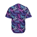 Trippy Dragonfly Pattern Print Men's Baseball Jersey