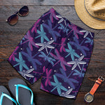 Trippy Dragonfly Pattern Print Men's Shorts