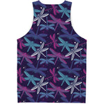 Trippy Dragonfly Pattern Print Men's Tank Top