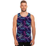 Trippy Dragonfly Pattern Print Men's Tank Top