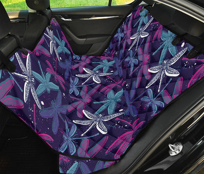 Trippy Dragonfly Pattern Print Pet Car Back Seat Cover