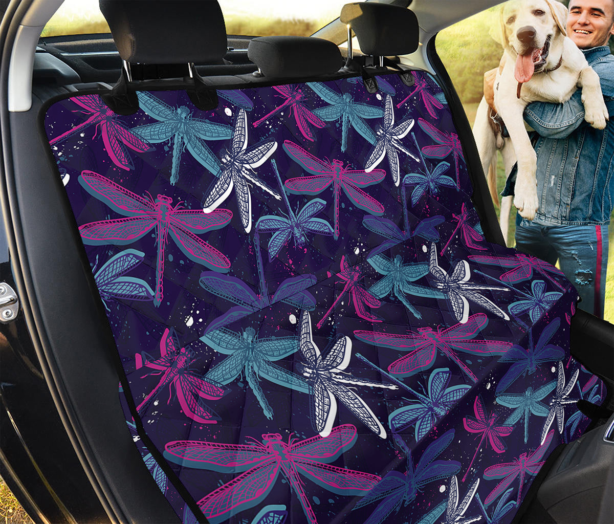 Trippy Dragonfly Pattern Print Pet Car Back Seat Cover