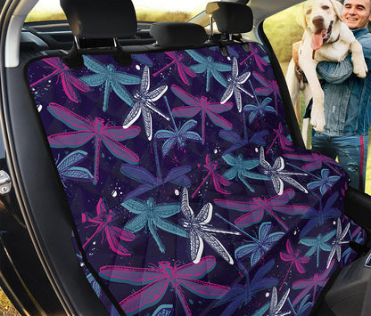 Trippy Dragonfly Pattern Print Pet Car Back Seat Cover