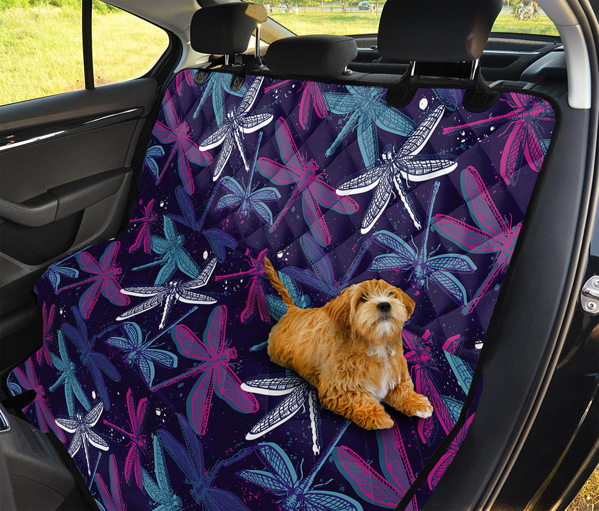 Trippy Dragonfly Pattern Print Pet Car Back Seat Cover