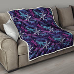 Trippy Dragonfly Pattern Print Quilt