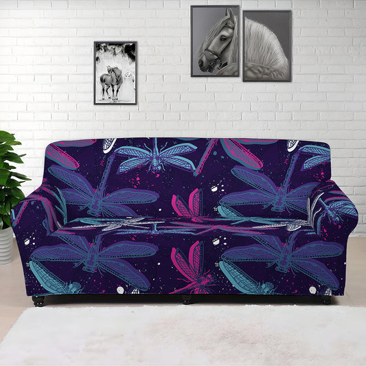 Trippy Dragonfly Pattern Print Sofa Cover