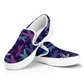 Trippy Dragonfly Pattern Print White Slip On Sneakers