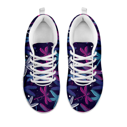 Trippy Dragonfly Pattern Print White Sneakers