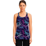 Trippy Dragonfly Pattern Print Women's Racerback Tank Top