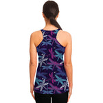 Trippy Dragonfly Pattern Print Women's Racerback Tank Top