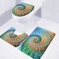 Trippy Fractal Print 3 Piece Bath Mat Set