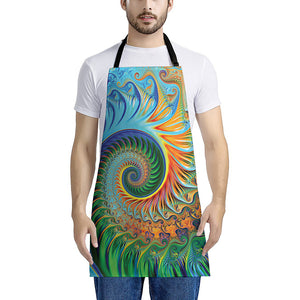 Trippy Fractal Print Apron