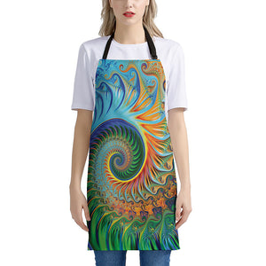 Trippy Fractal Print Apron