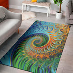 Trippy Fractal Print Area Rug