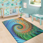 Trippy Fractal Print Area Rug