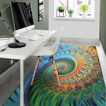 Trippy Fractal Print Area Rug