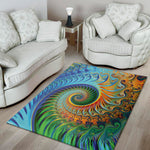 Trippy Fractal Print Area Rug