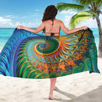 Trippy Fractal Print Beach Sarong Wrap