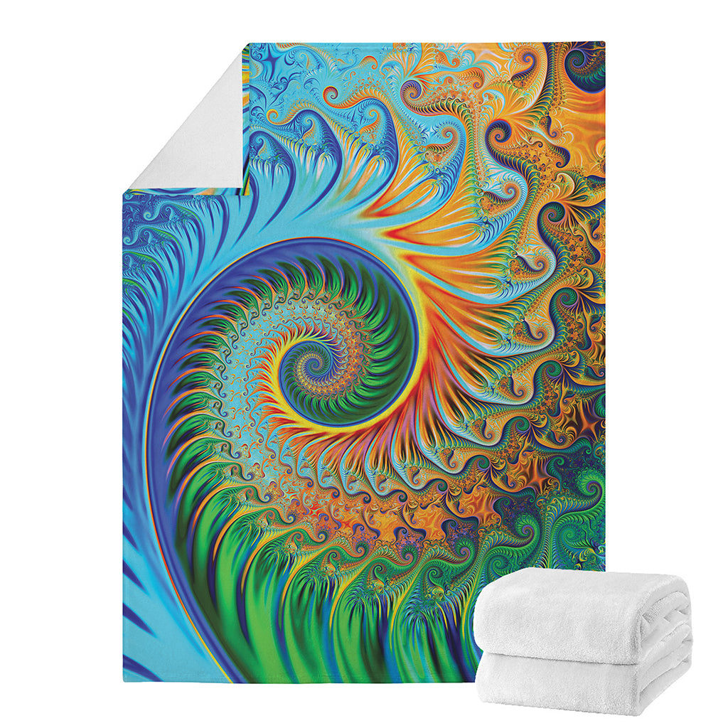 Trippy Fractal Print Blanket