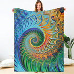 Trippy Fractal Print Blanket