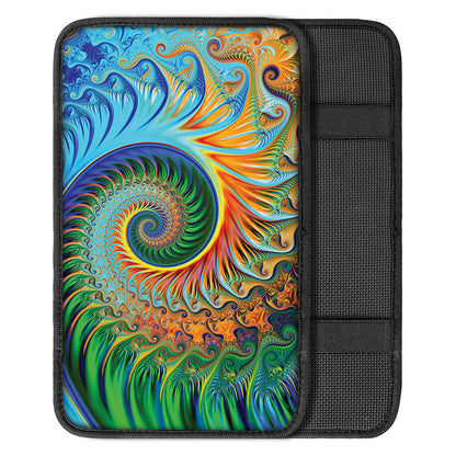 Trippy Fractal Print Car Center Console Cover
