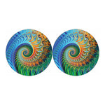 Trippy Fractal Print Car Coasters